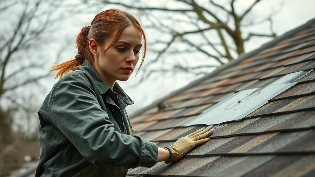 Expert conducts emergency roof repairs after storm damage to shingles