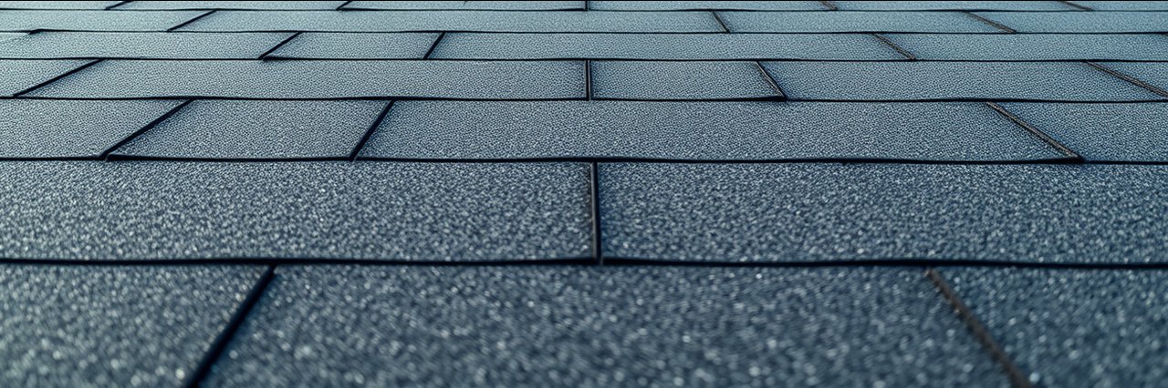 Closeup of new asphalt flat roof for modern roof replacement solutions