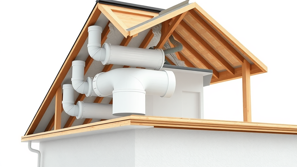 Technical cutaway of roof ventilation solutions showing airflow and insulation